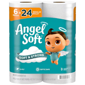 2 Angel Soft Toilet Paper Packs