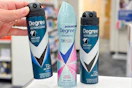 hand grabbing degree dry spray deodorant
