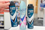 hand grabbing degree dry spray deodorant