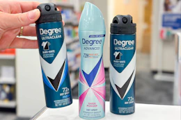 hand grabbing degree dry spray deodorant
