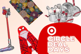 Dyson vacuum, Spiderman towel, Threshold doormat, T-Fal cookware