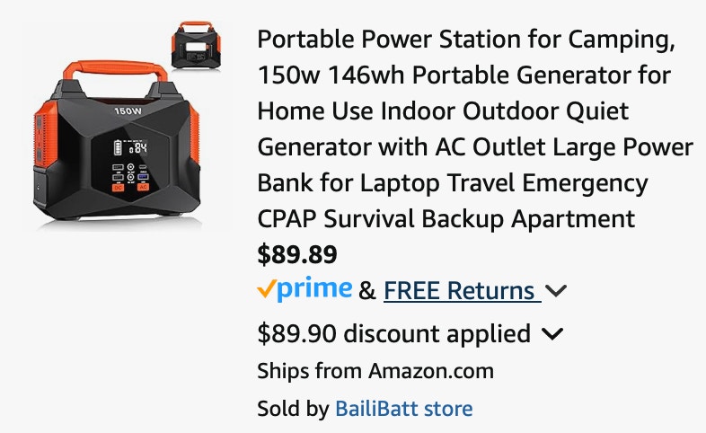 bailibatt Portable Power Station for Camping