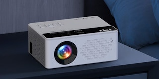 a mini projector on a table