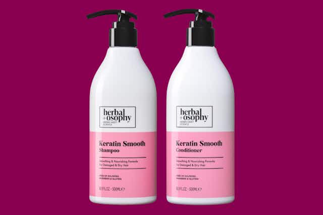 Herbalosophy Keratin Shampoo and Conditioner Set, as Low as $11 on Amazon card image