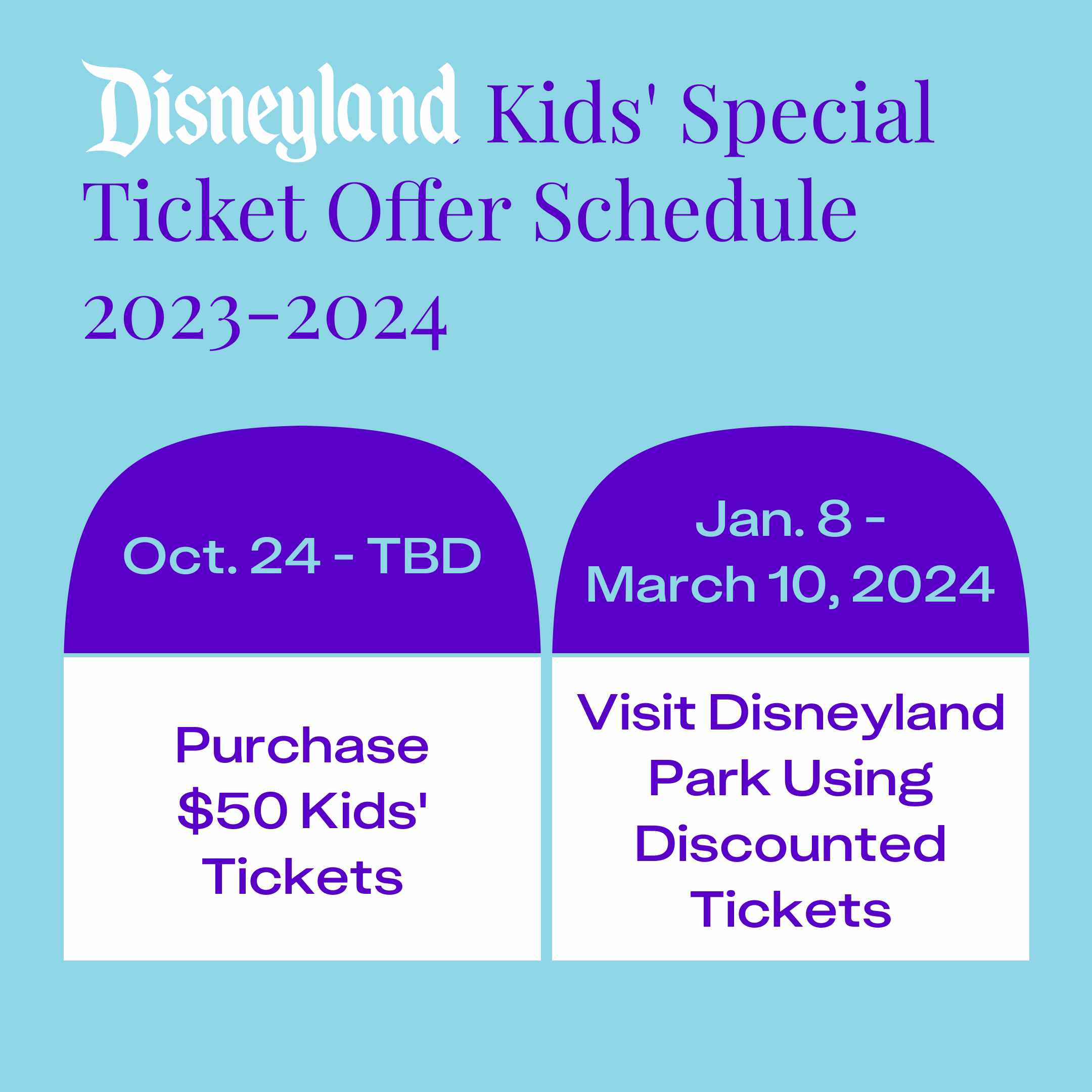 disneyland kids special tickets offer graphic
