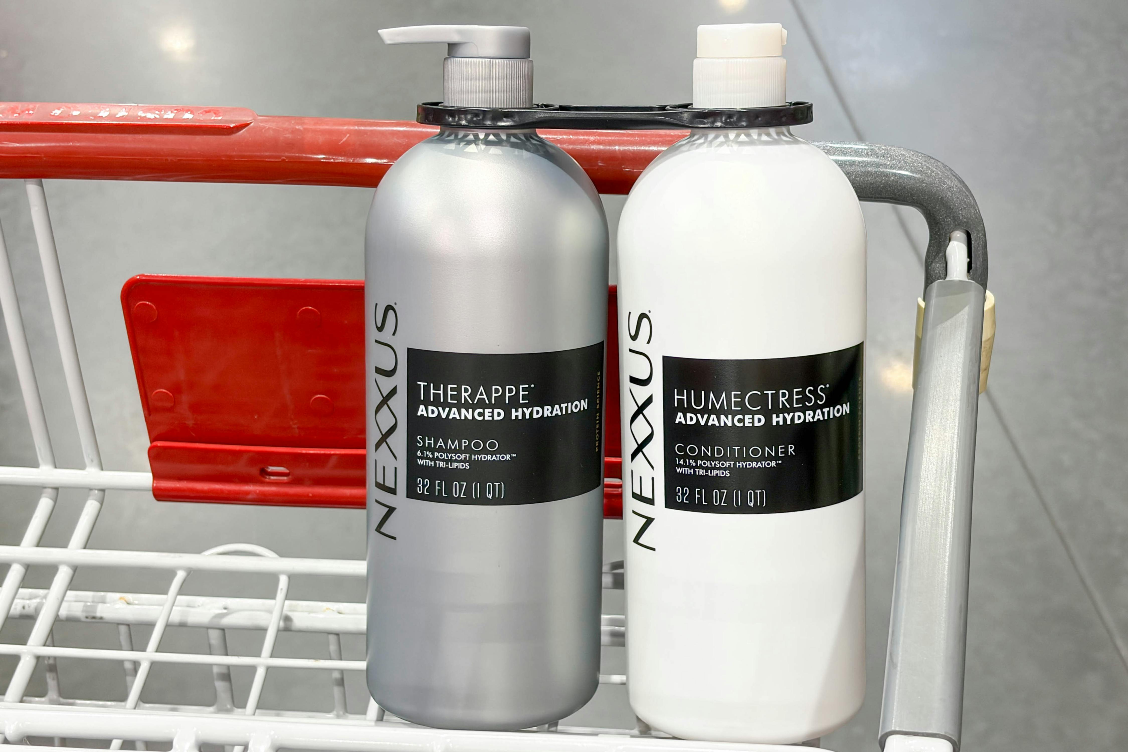 Nexxus hair care in a shopping cart