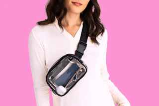 Stock photo of the US Polo Assn. clear belt bag