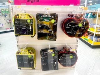 Some First Day of School signs stocked at Target