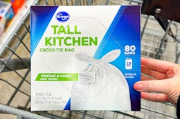 Kroger 80-Count Tall Kitchen Trash Bags, Only $3.99 ($0.05 per Bag) card image