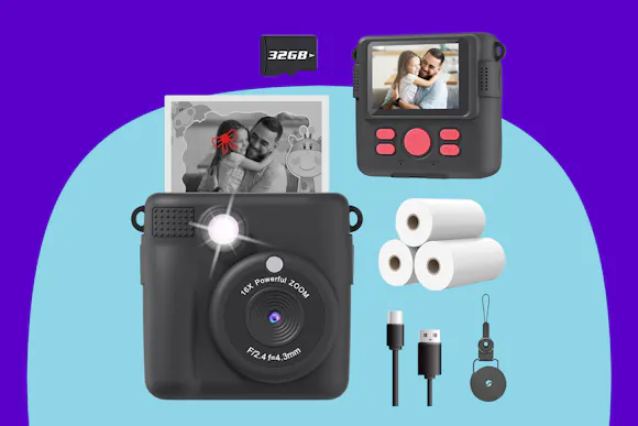 Kids' Instant Print Camera, Only $17 With Amazon Promo Code