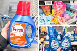 persil, dawn, and venus razors side by side walmart cash 9/28/26