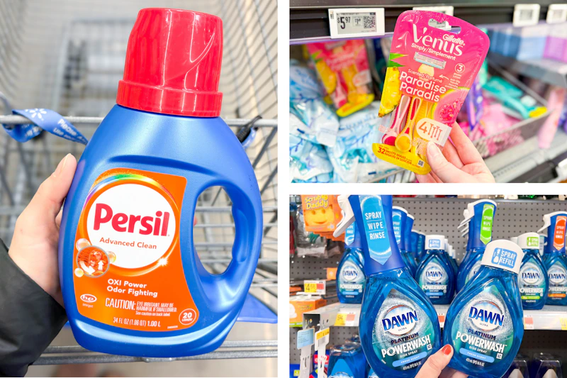 persil, dawn, and venus razors side by side walmart cash 9/28/26