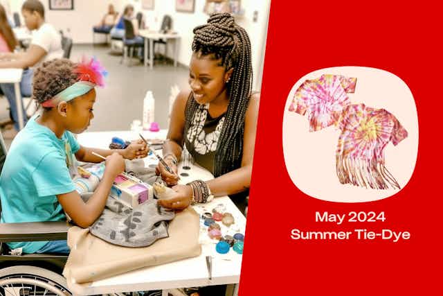 Michaels Crafts: Summer Tie-Dye With T-Shirt Purchase on Sunday, May 19 card image