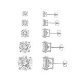 Cubic Zirconia Stud Earring Set