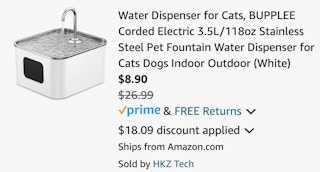 a cart ending in $8.90