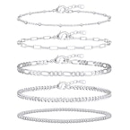 Silver Bracelet Stack Set