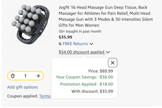 Massage gun Amazon receipt