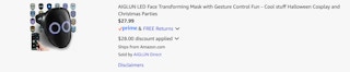 Amazon LED Transforming Halloween Mask 2025 2