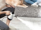 a person using a steam cleaner 