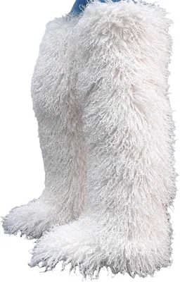 Thigh High Shaggy Teddy Fur Boots