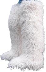 Thigh High Shaggy Teddy Fur Boots