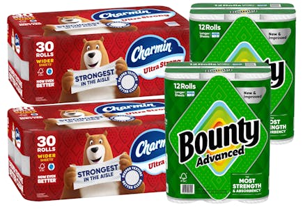 4 Charmin and Bounty Paper Products