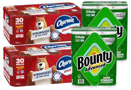 4 Charmin and Bounty Paper Products