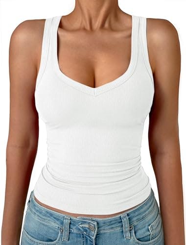 Women's Ribbed V-Neck Tank Top