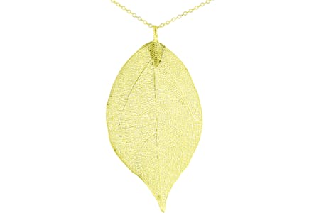 24K Gold Overlay Leaf Necklace