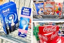collage image of oral-b electric toothbrush, kelloggs cereal, and coca-cola