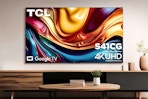 Lifestyle image of the TCL Google TV installed on wall