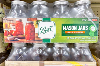 ball canning jars on store shelf