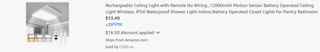 Amazon Rechargeable Ceiling Light 2025