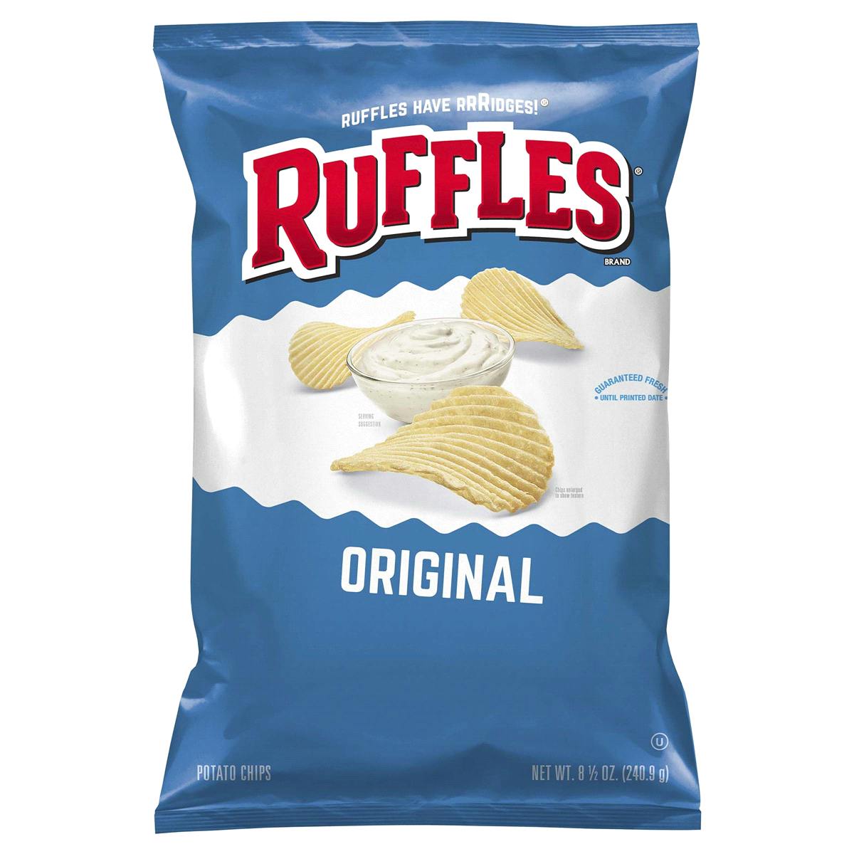 3 Ruffles Potato Chips Bags