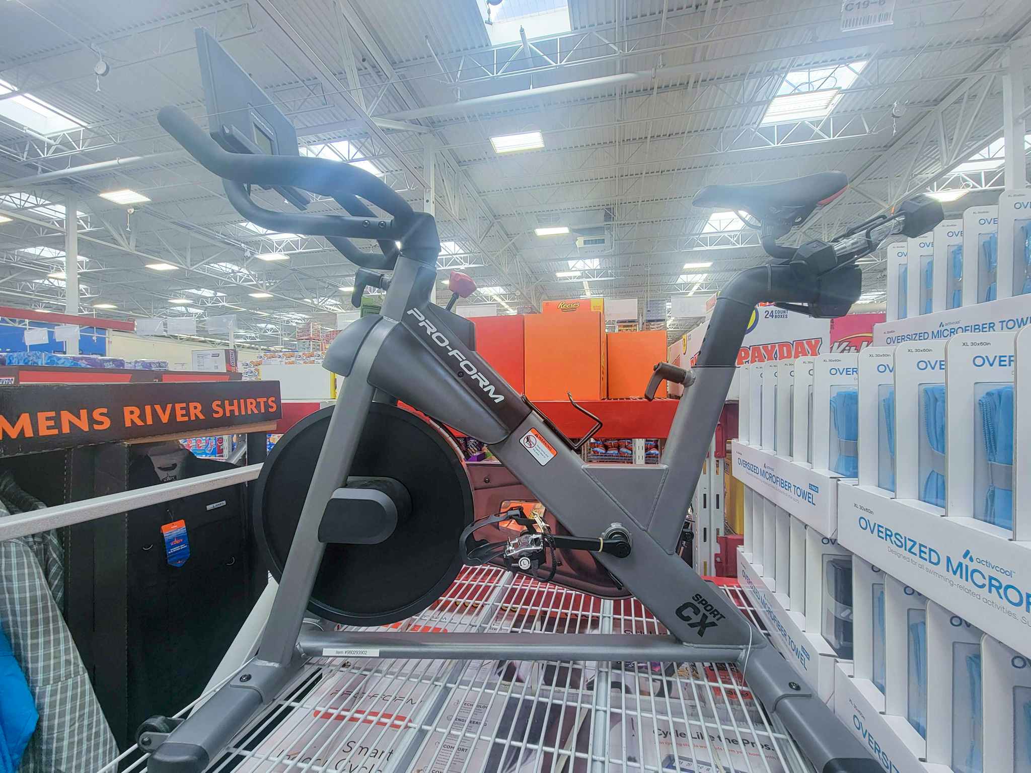 proform exercise bike on display