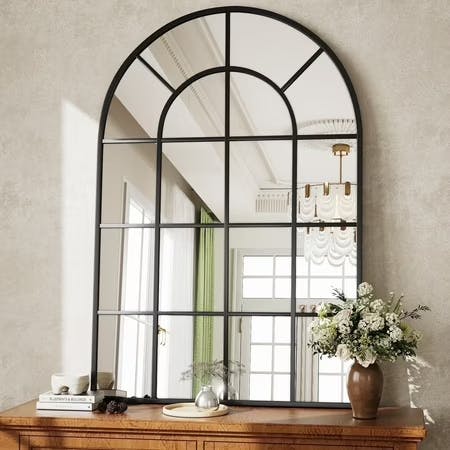 Arched Windowpane Mirror