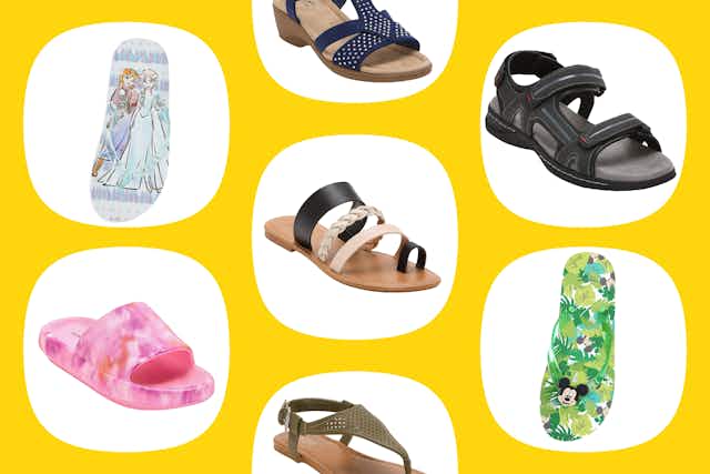 Sandal Deals at JCPenney: Disney Kids for $7, Adult Styles From $12 card image