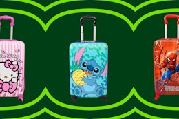 Hello Kitty, Stitch, and Spider-Man luggage