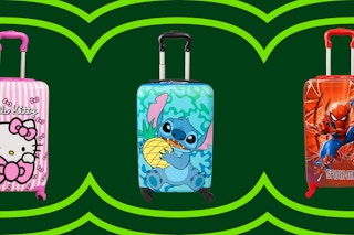 Hello Kitty, Stitch, and Spider-Man luggage
