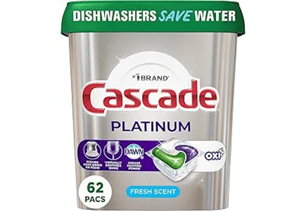 5 Cascade Platinum Dishwasher Pods