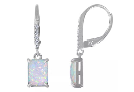 Lab-Created Opal Drop Earrings