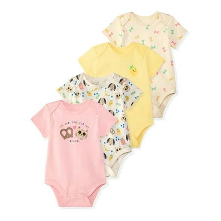 Baby Cotton Bodysuits 4-Pack