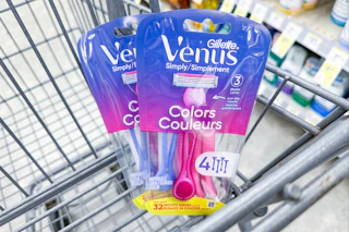 venus colors disposable razors in a shopping cart