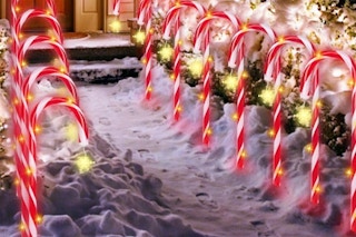 candy cane pathway lights