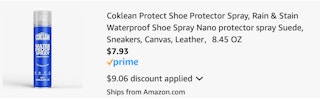 shoe protectant spray Amazon receipt
