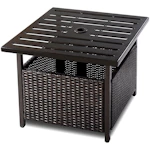 Square Wicker Patio End Table