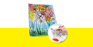 a watercolor picture with flowers