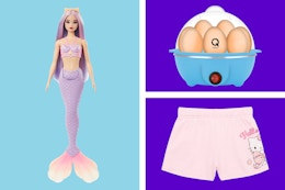 Mermaid Barbie, Rapid Egg Cooker & Hello Kitty Kids' Shorts