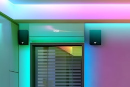 led strip lights on a wall