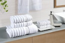 Lane linen towel set on bathroom counter
